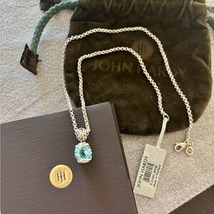 John Hardy Blue Topaz Gold and Silver Necklace NWT